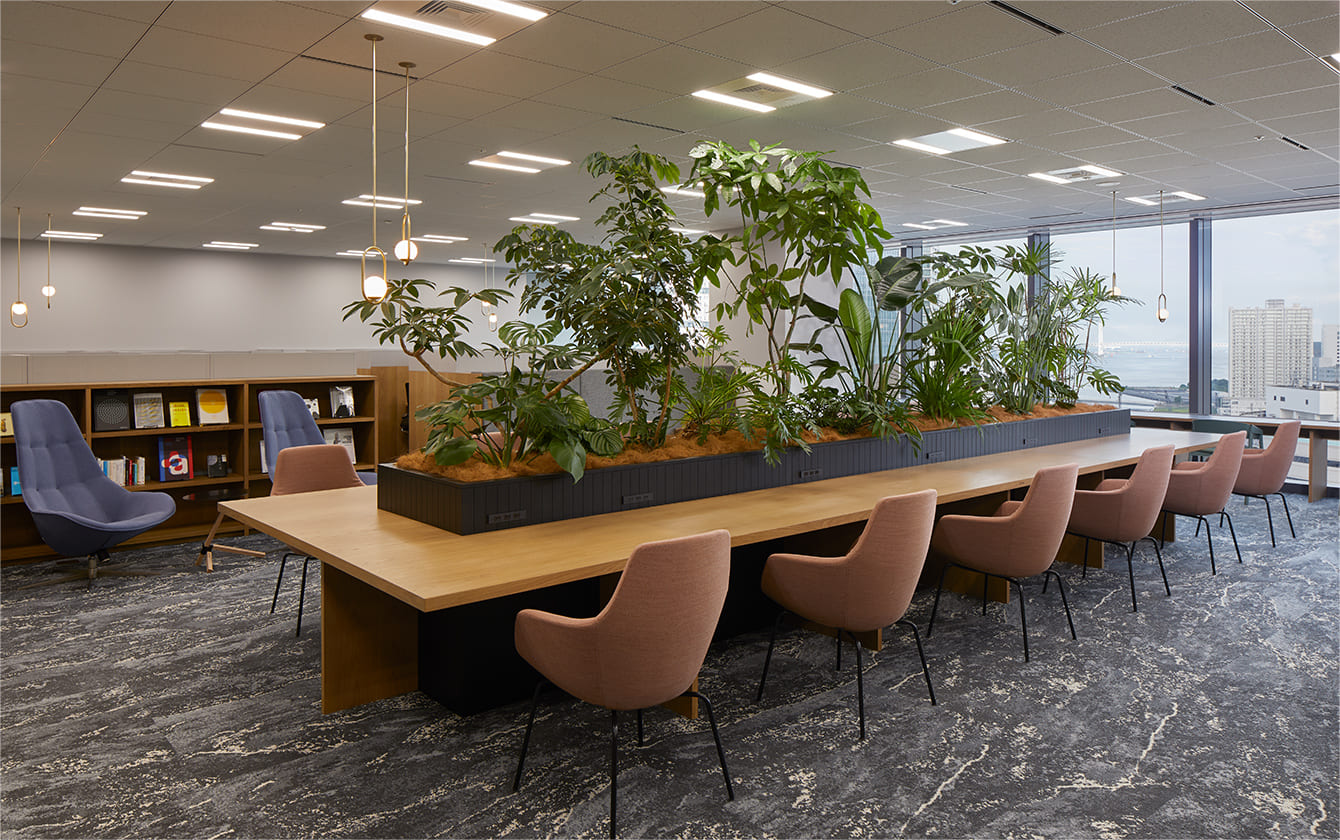 リビングにいるような快適な空間でユニークな書籍を楽しめます。